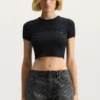 Baby-T-Shirt mit geripptem Saum und Wordmark-Applikation