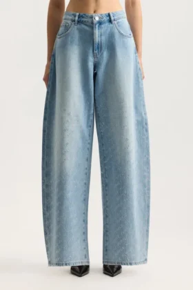 Baggy-Hose mit Logo-Bling