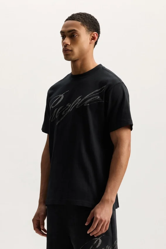 Crystal Slanted Script T-Shirt