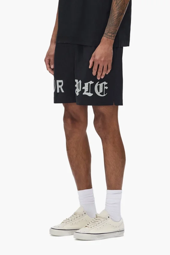 „Half & Half“-Schriftzug rundum – Shorts