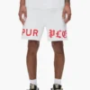 Half & Half-Schriftzug-Shorts