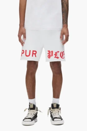 Half & Half-Schriftzug-Shorts