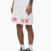 Half & Half-Schriftzug-Shorts