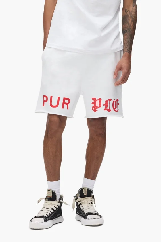 Half & Half-Schriftzug-Shorts