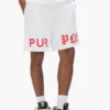 Half & Half-Schriftzug-Shorts