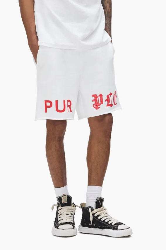 Half & Half-Schriftzug-Shorts