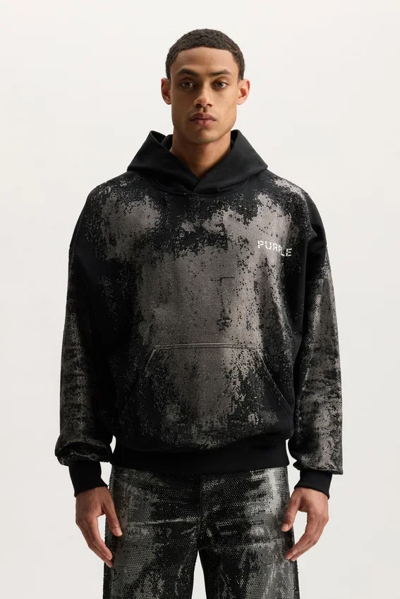 Hoodie mit aufgenähten Kristallen