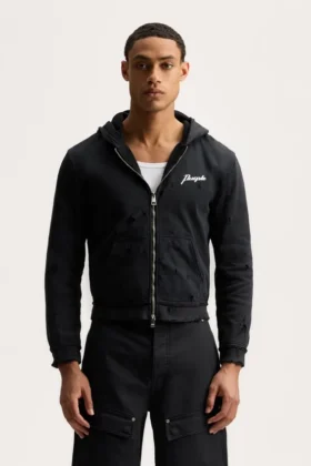 Hoodie mit Reißverschluss und Schriftzug