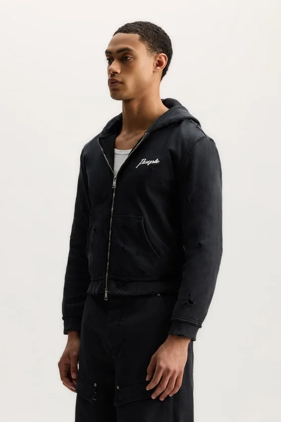 Hoodie mit Reißverschluss und Schriftzug