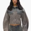 Jacke aus Denim und Leder