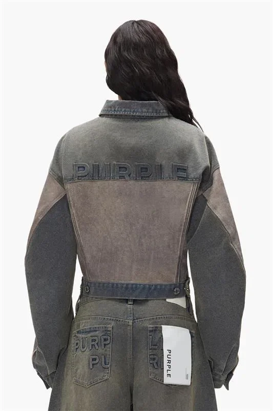 Jacke aus Denim und Leder