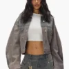 Jacke aus Denim und Leder