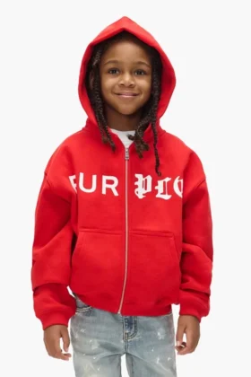 Kinder-Hoodie mit halbem Reißverschluss