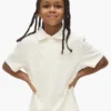 Kinder-Polohemd mit wiederholtem Wordmark-Aufdruck aus Frottee