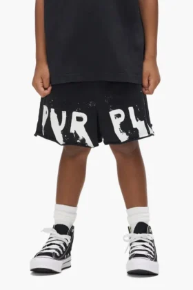 Kinder-Shorts mit aufgedrucktem Schriftzug