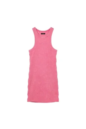 Kleid mit Wordmark-Rippausschnitt