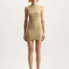Kleid mit Wordmark-Rippausschnitt