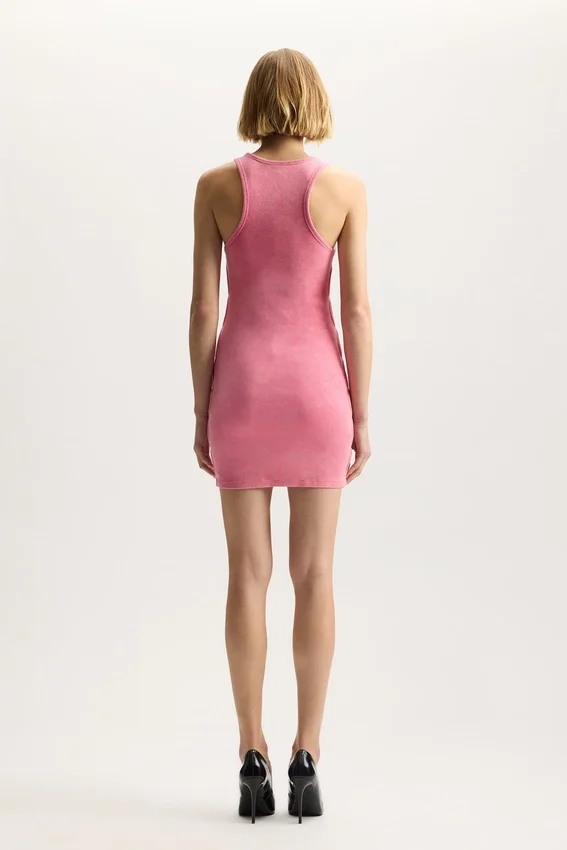Kleid mit Wordmark-Rippausschnitt
