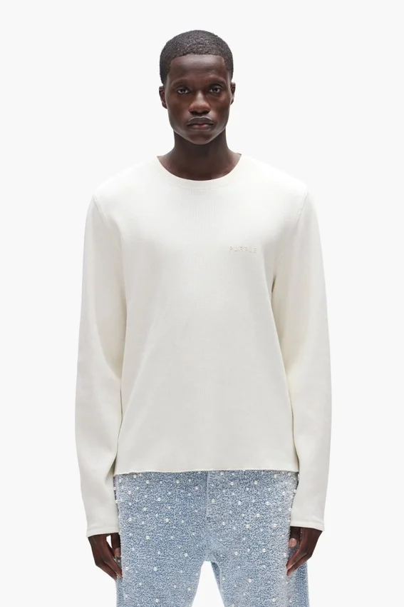 Langarm-Shirt mit Waffelmuster