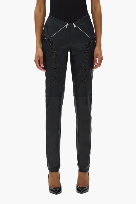 Leather V Zip Hose