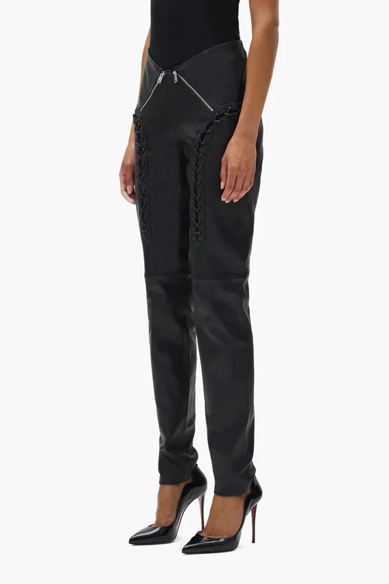 Leather V Zip Hose