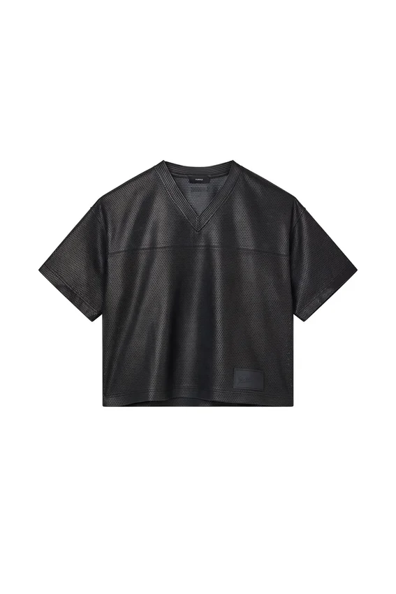 Leder-Mesh-T-Shirt