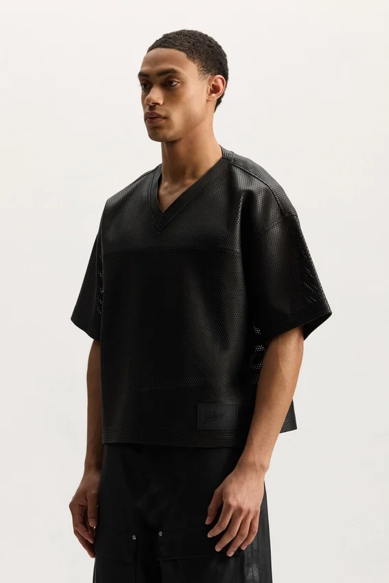 Leder-Mesh-T-Shirt