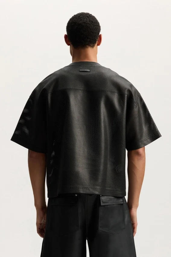 Leder-Mesh-T-Shirt