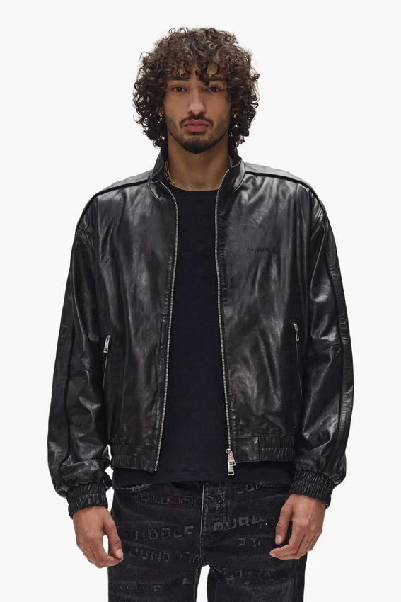 Leder-Trainingsjacke