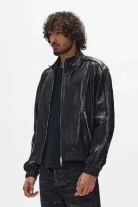 Leder-Trainingsjacke