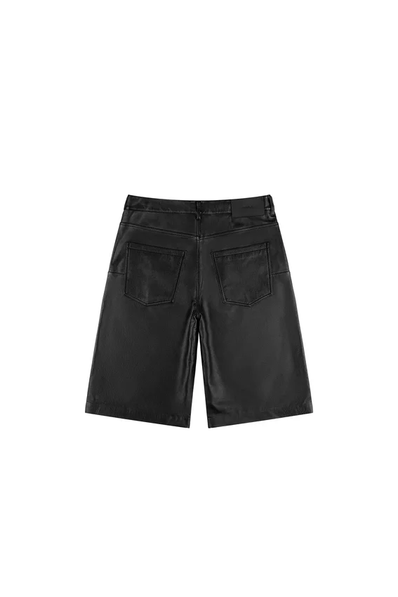 Leder-Trainingsshorts