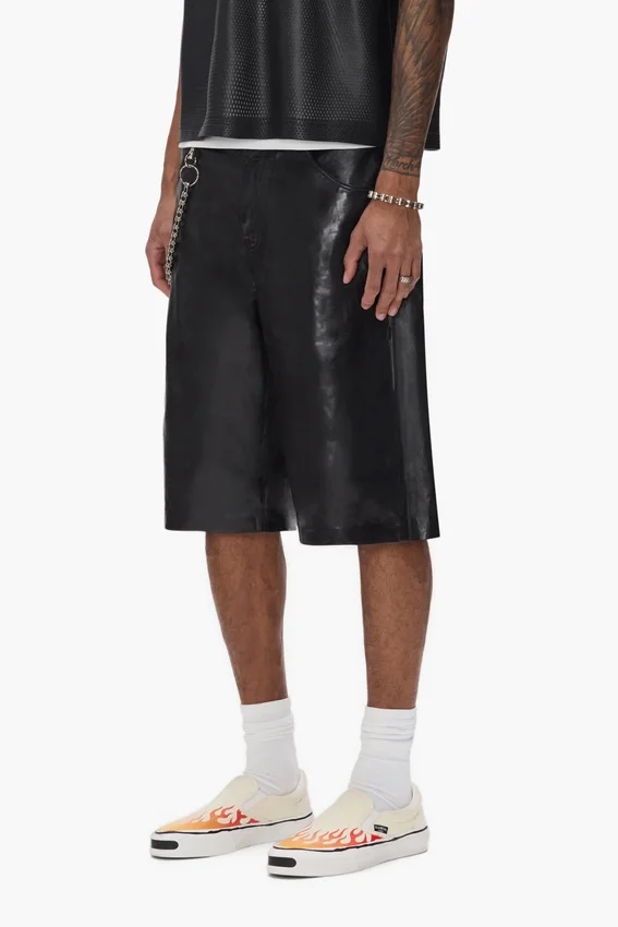 Leder-Trainingsshorts