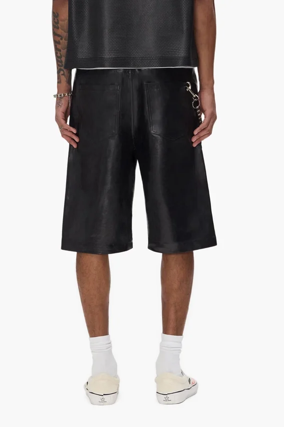 Leder-Trainingsshorts