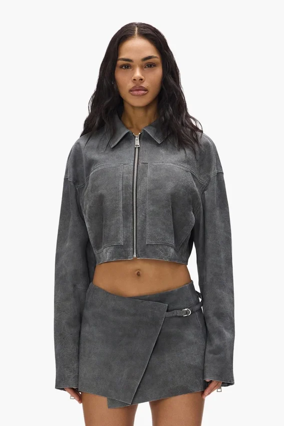 Leder-Zimmermann-Jacke