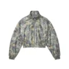 Lederjacke mit Camouflage-Print