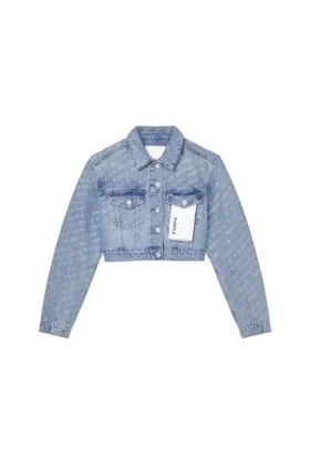 Logo Bling Crop-Jacke