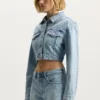 Logo Bling Crop-Jacke