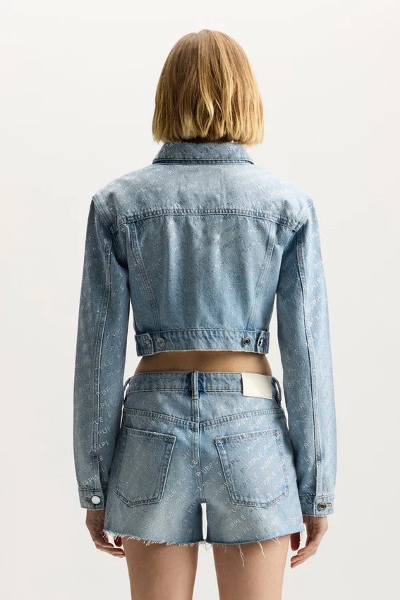 Logo Bling Crop-Jacke
