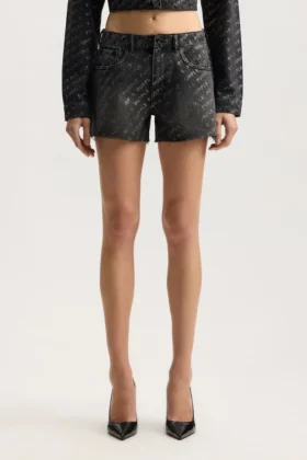 Logo Bling Cut-Off-Shorts