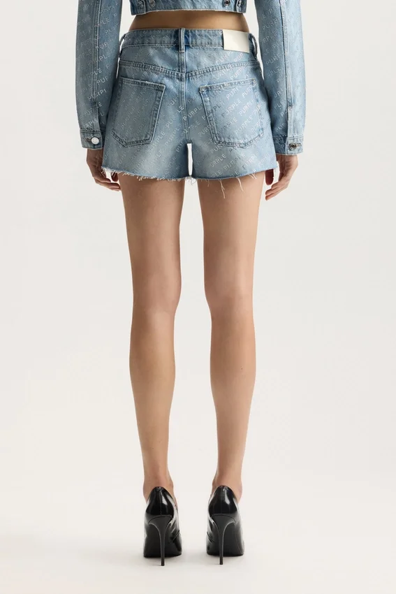 Logo Bling Cut-Off-Shorts