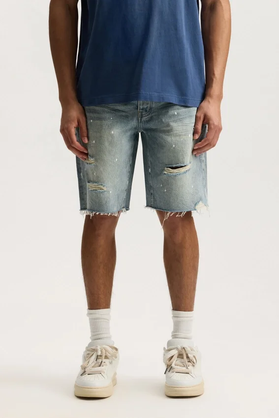 P059 Painterly Rip Shorts