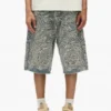 P070 Handperlbestickte & mit Kristallen verzierte Shorts