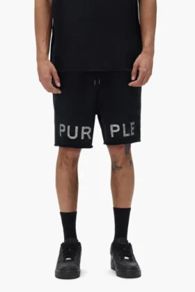 Shorts mit Kristall-Schriftzug