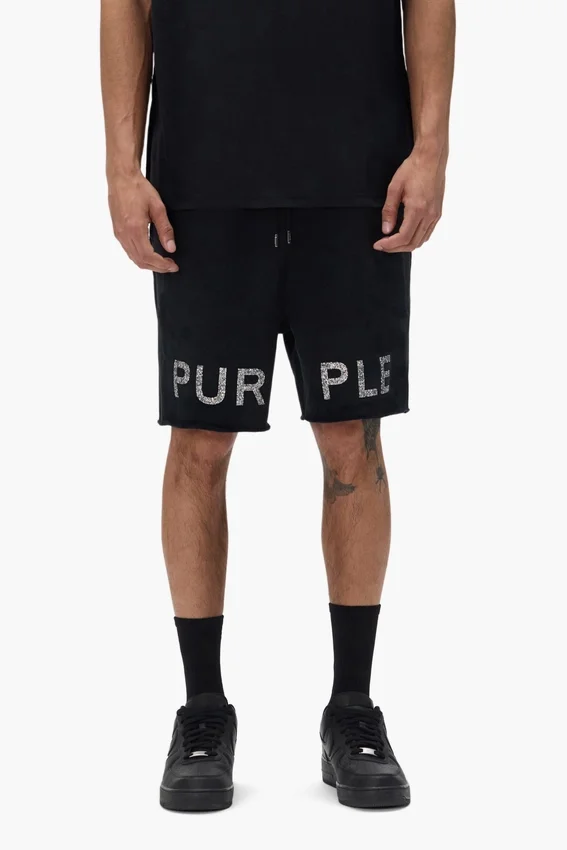 Shorts mit Kristall-Schriftzug