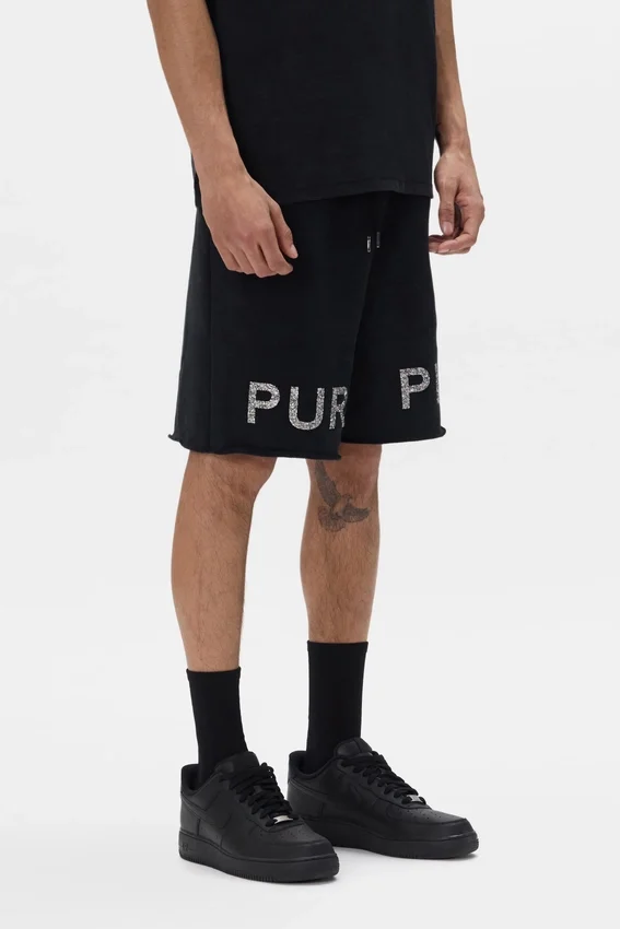 Shorts mit Kristall-Schriftzug
