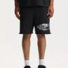Shorts mit Pailletten-Schriftzug