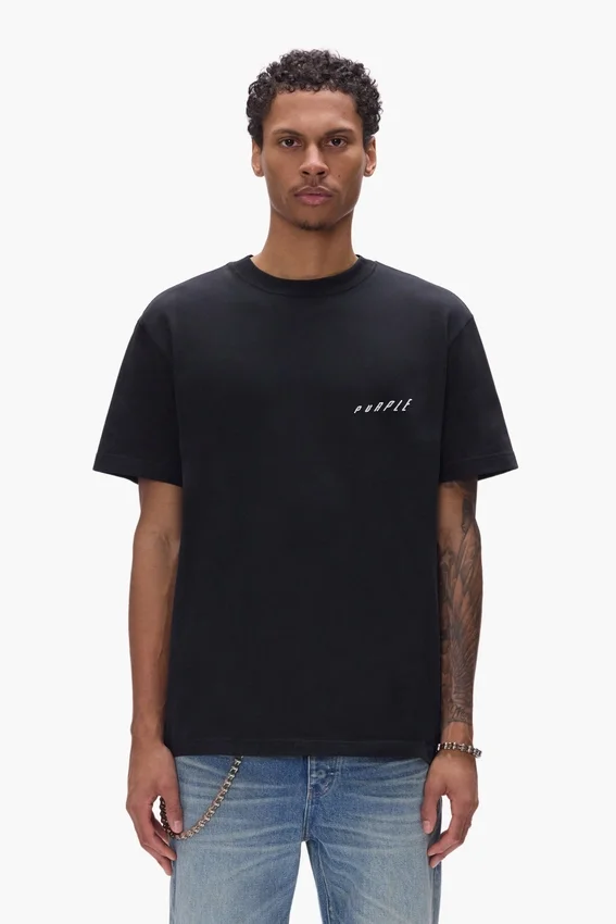 T-Shirt mit aufsteigendem Schriftzug