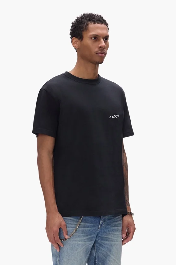 T-Shirt mit aufsteigendem Schriftzug