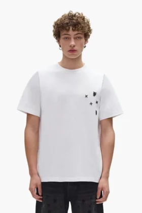 T-Shirt mit Perlen-Monogramm