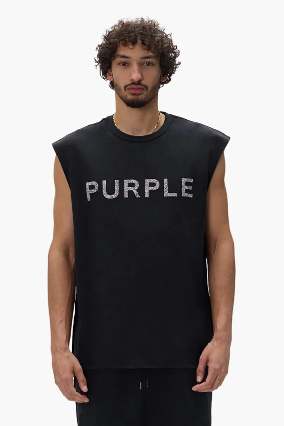 Tanktop mit Kristall-Schriftzug
